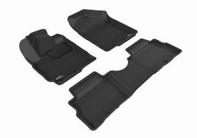 3D MAXpider Floor Mats Kia Soul (2010-2013) All-Weather Kagu Series Black - Front or Second Row
