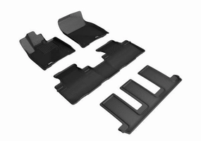 3D MAXpider Floor Mats Lexus RXL (18-22) All-Weather Kagu Series Black - Front / Second / Third Row