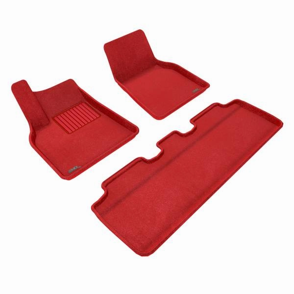 3D MAXpider Floor Mats Tesla Model Y 5 Seater (22-24) Premium Perfect Fit Carpet Series - Complete Set