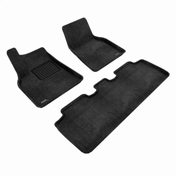 3D MAXpider Floor Mats Tesla Model Y 5 Seater (22-24) Premium Perfect Fit Carpet Series - Complete Set