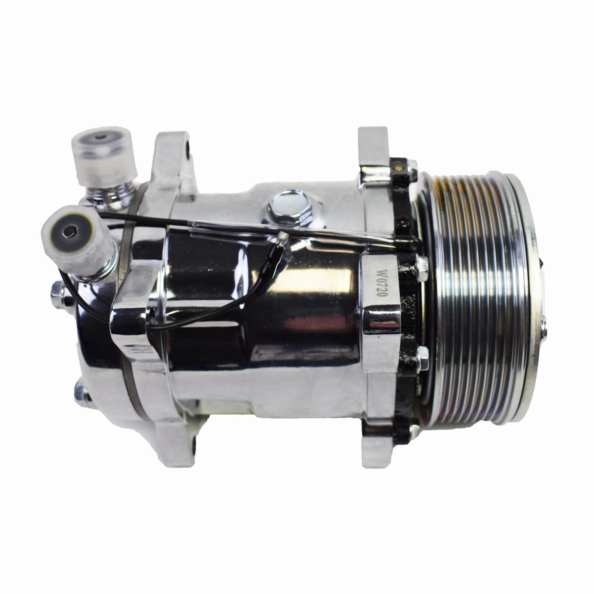 508 Style A-C Air Conditioning Compressor 7 Groove Serpentine Belt Pulley Chrome
