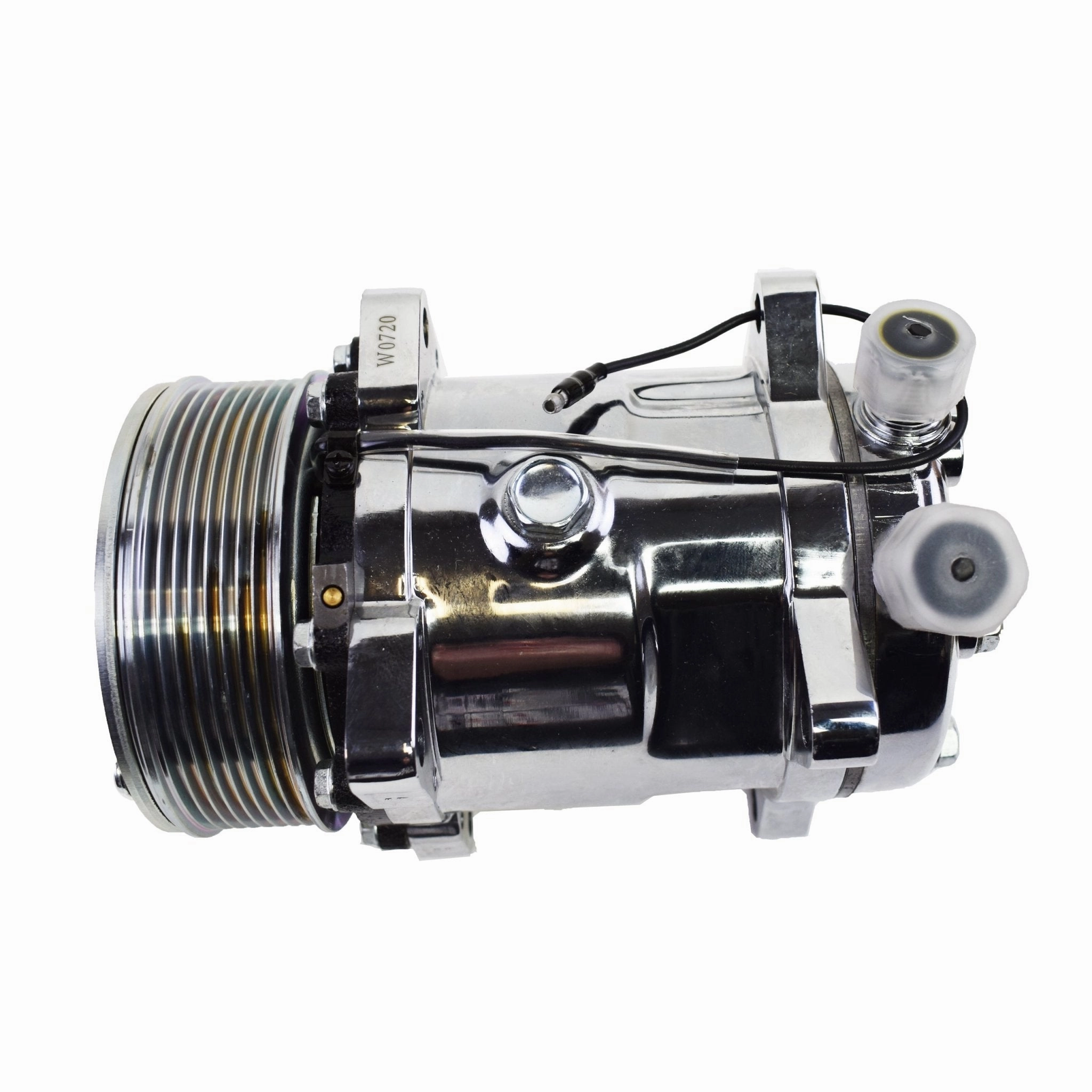 508 Style A-C Air Conditioning Compressor 7 Groove Serpentine Belt Pulley Chrome