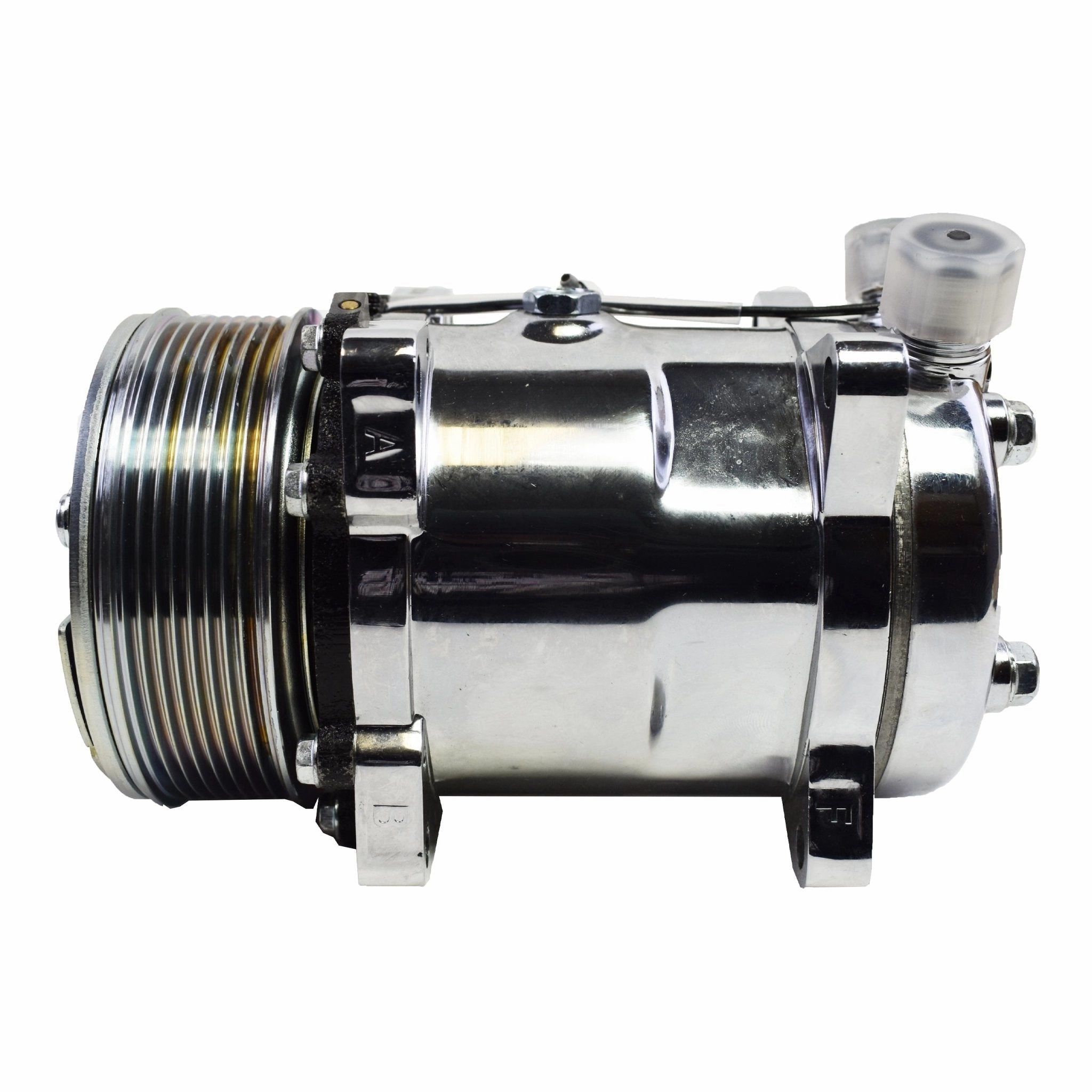 508 Style A-C Air Conditioning Compressor 7 Groove Serpentine Belt Pulley Chrome