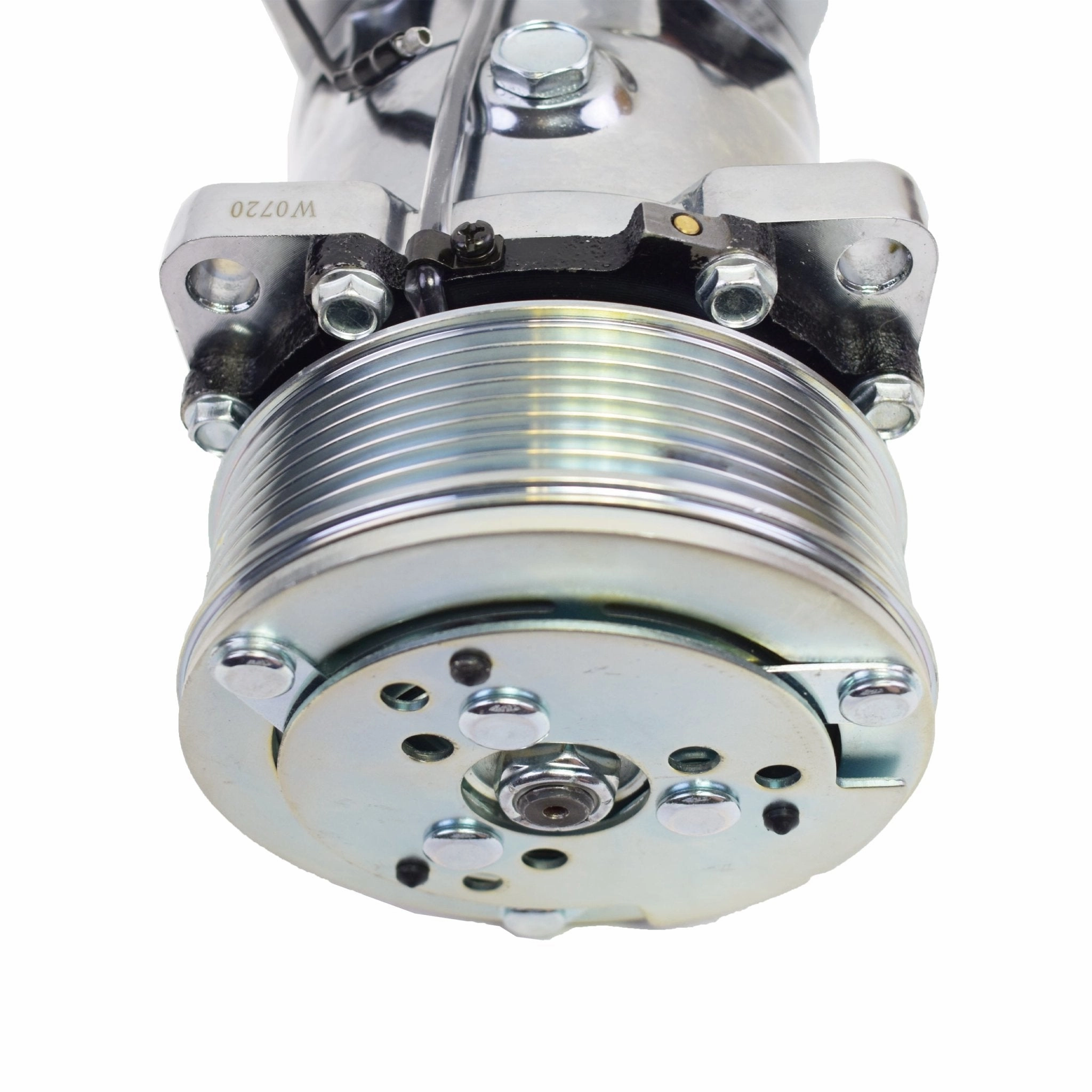 508 Style A-C Air Conditioning Compressor 7 Groove Serpentine Belt Pulley Chrome