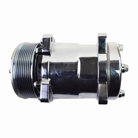 508 Style A-C Air Conditioning Compressor 7 Groove Serpentine Belt Pulley Chrome