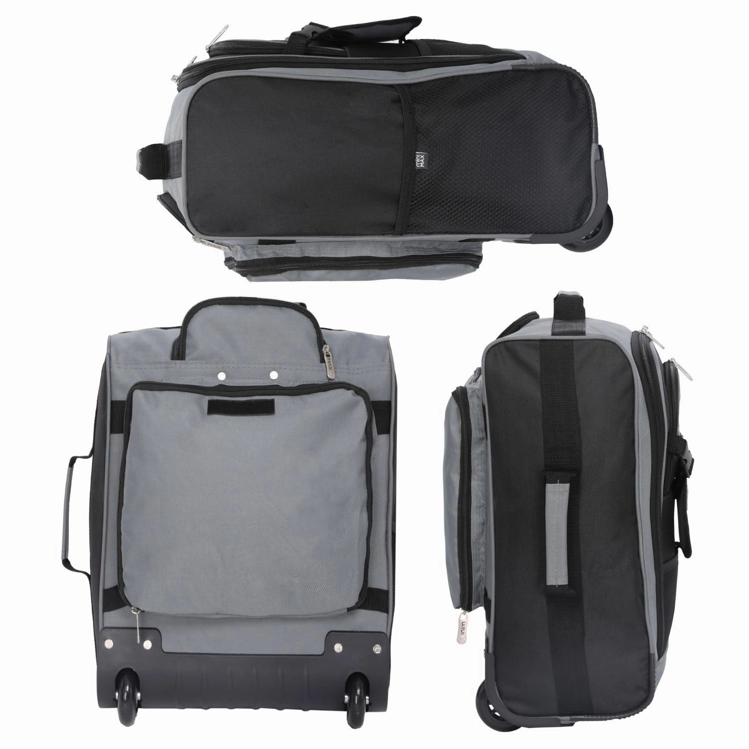 Aerolite MiniMAX Wizz Air 40x30x20 Maximum Size Cabin Hand Luggage Under Seat Trolley Backpack Carry On Cabin Hand Luggage Bag 2 Wheel (Black)