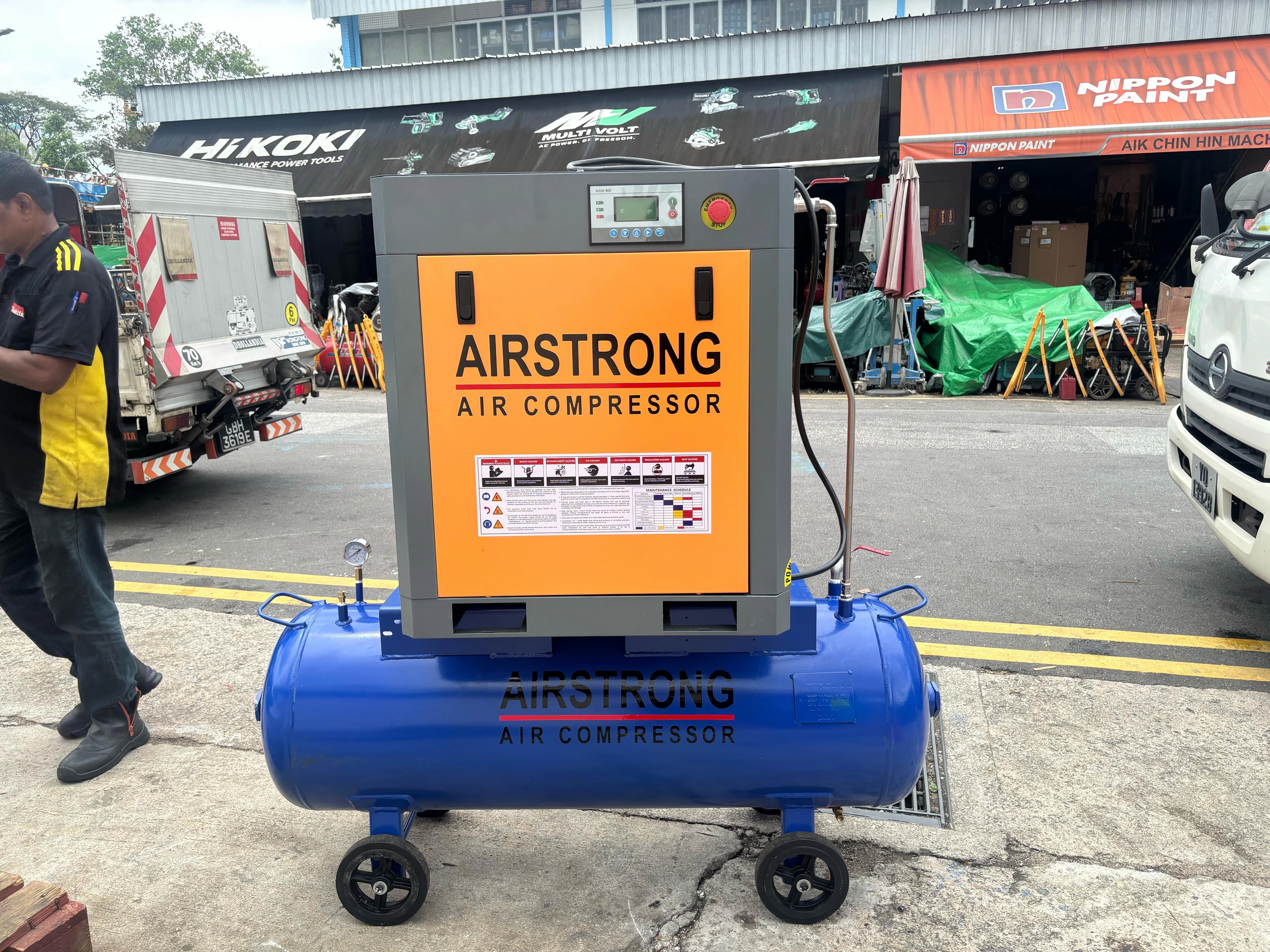 Airstrong 10HP 10Bar 415V Screw Compressor C/W 250L Tank #ASAMT10A | Model: A-ASAMT10A