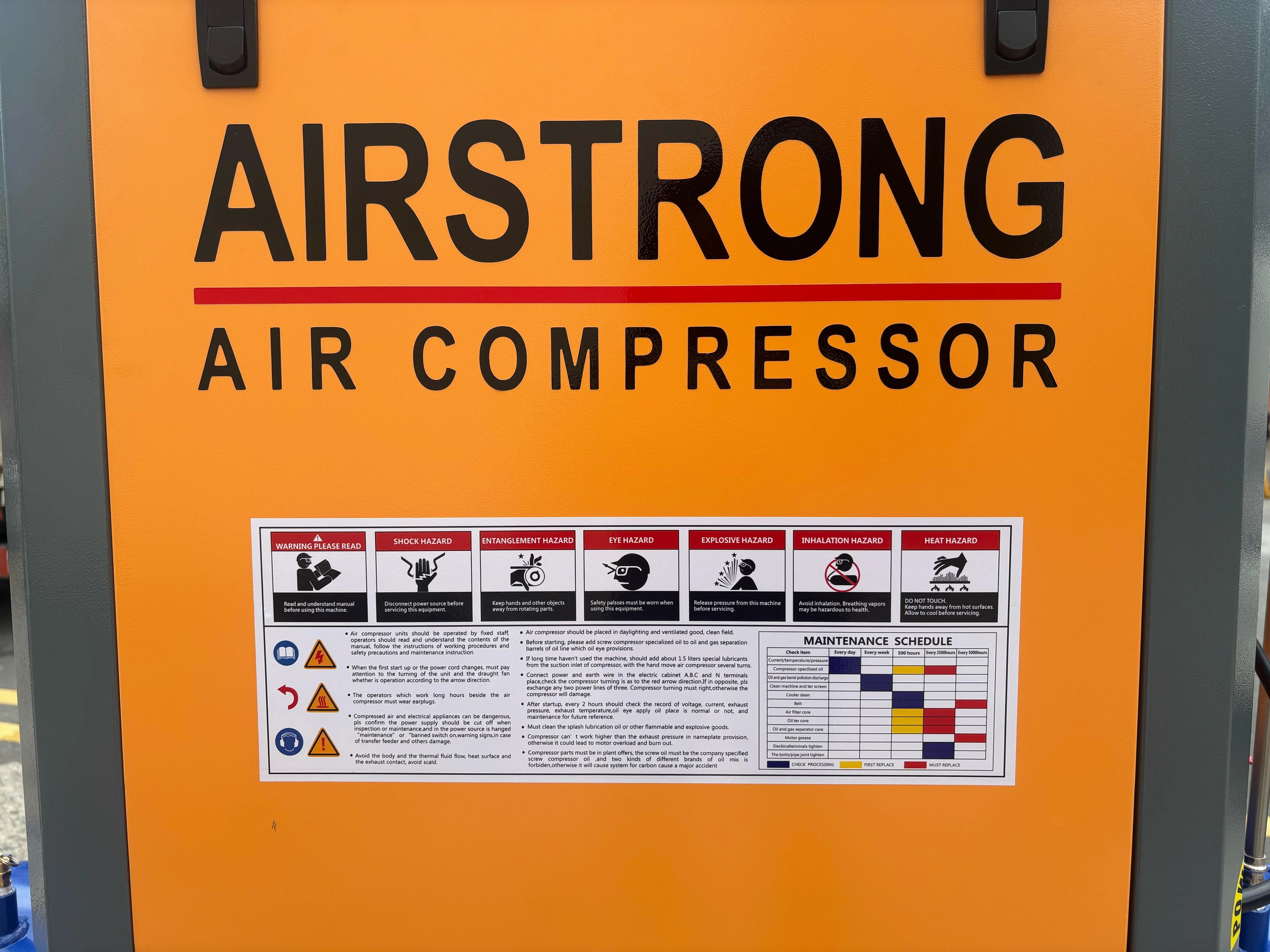Airstrong 10HP 10Bar 415V Screw Compressor C/W 250L Tank #ASAMT10A | Model: A-ASAMT10A