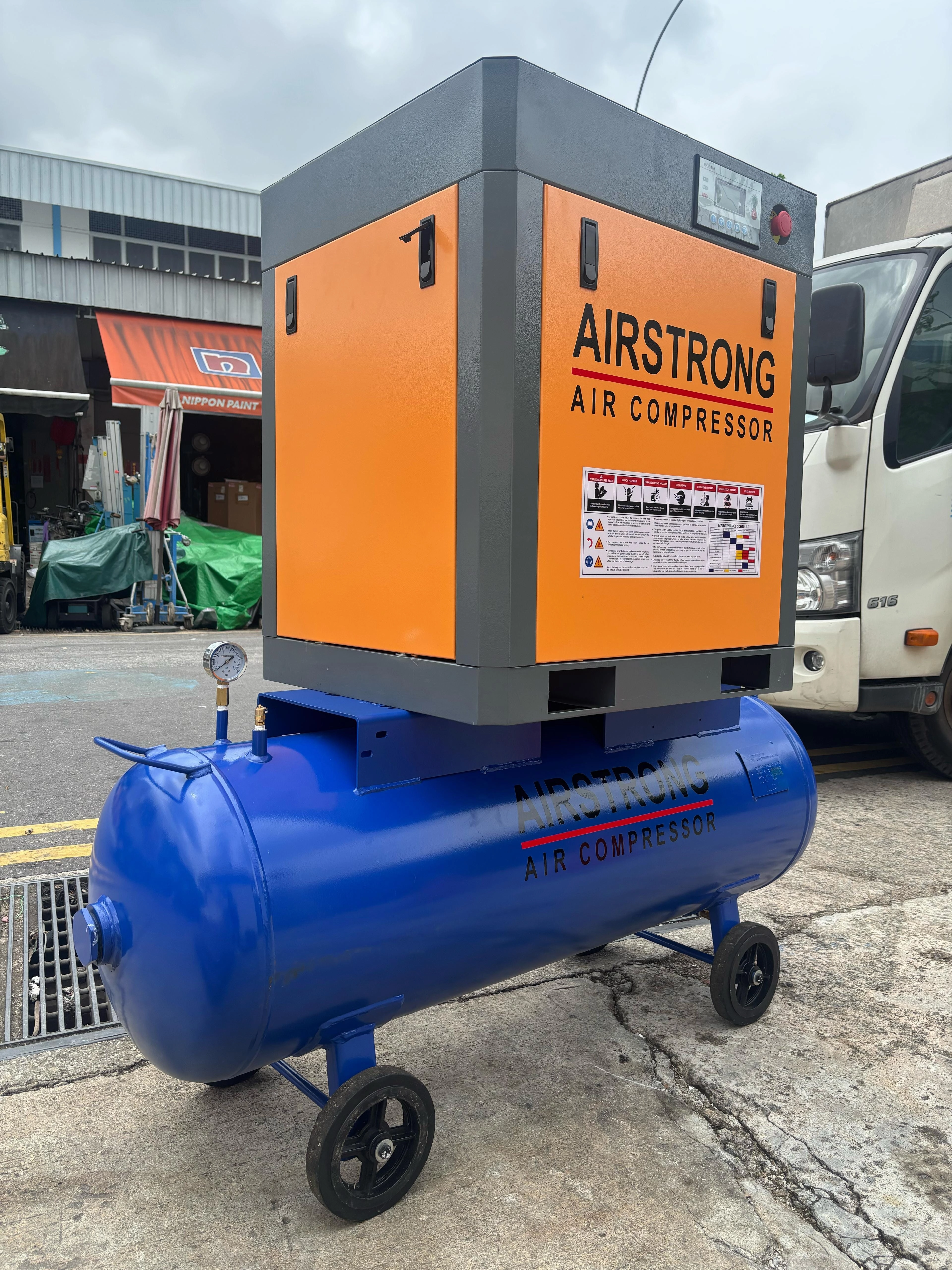 Airstrong 10HP 10Bar 415V Screw Compressor C/W 250L Tank #ASAMT10A | Model: A-ASAMT10A
