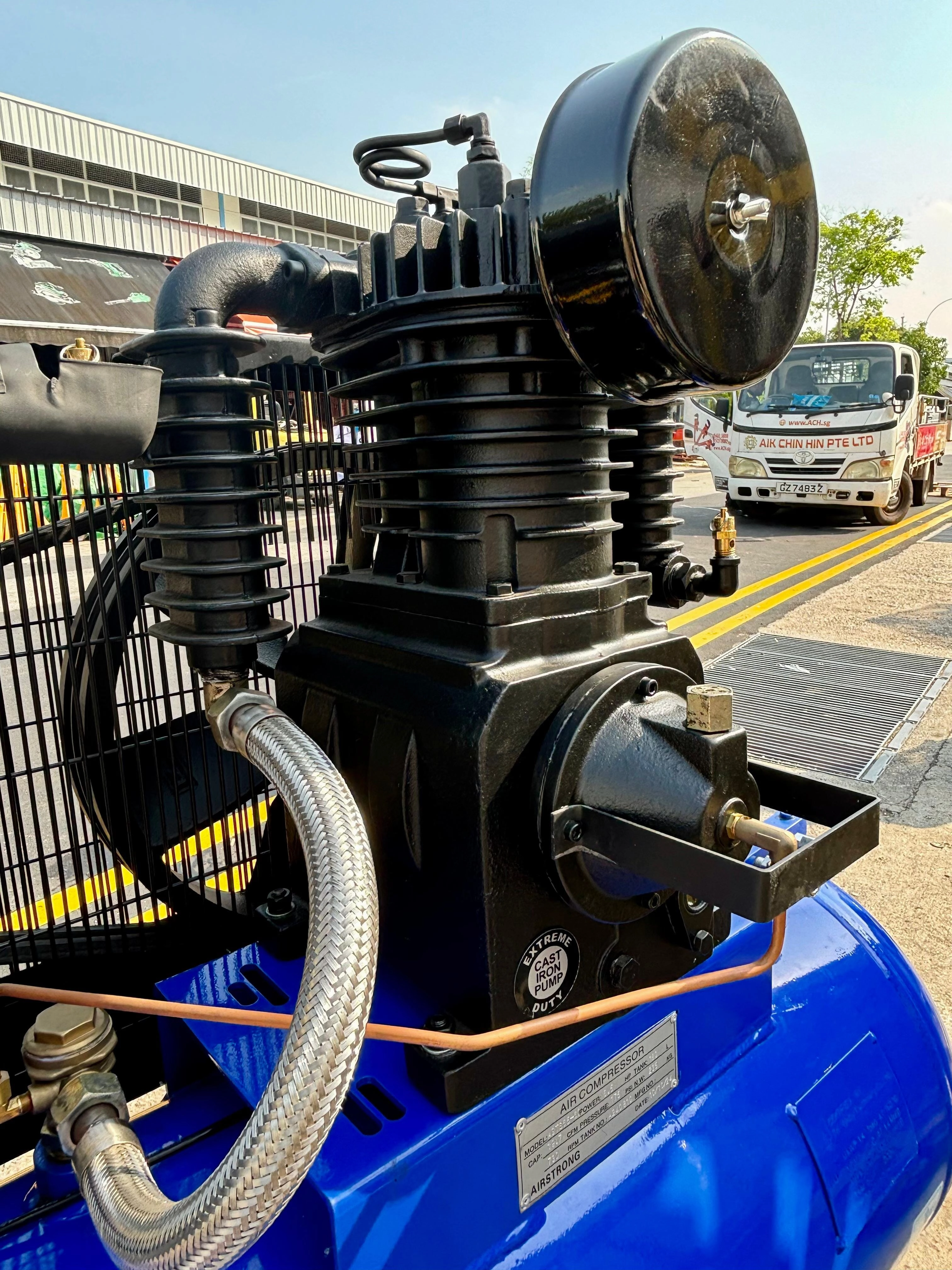 Airstrong 10hp 180L 2stage Loncin Diesel Air Compressor With L186E | Model : ASTS55U-180-186D