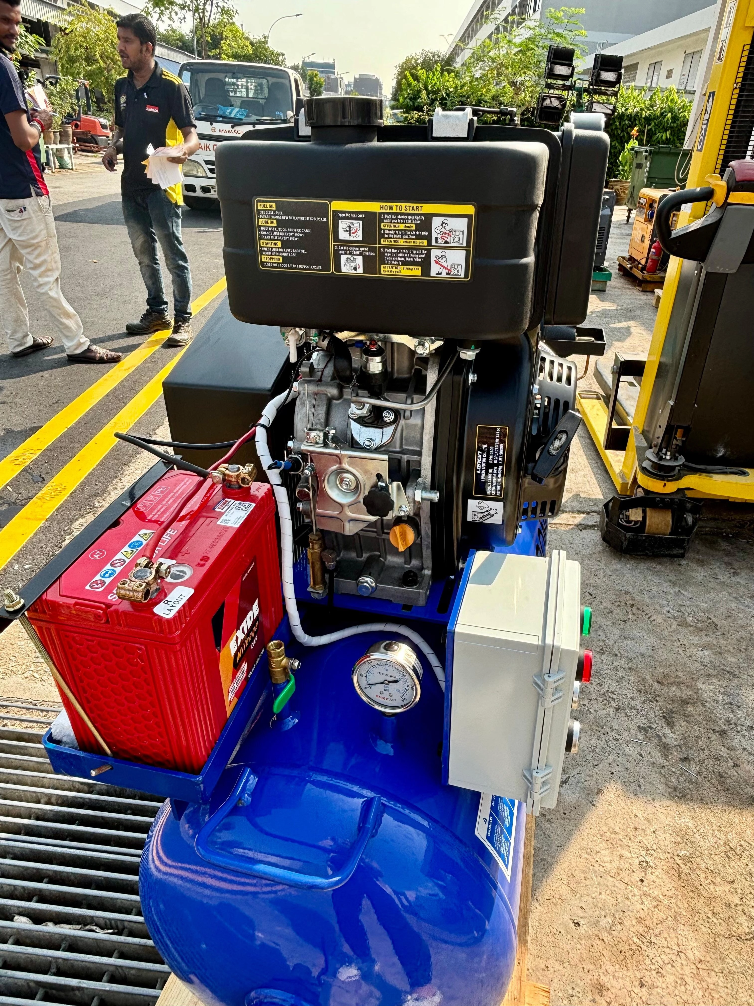 Airstrong 10hp 180L 2stage Loncin Diesel Air Compressor With L186E | Model : ASTS55U-180-186D