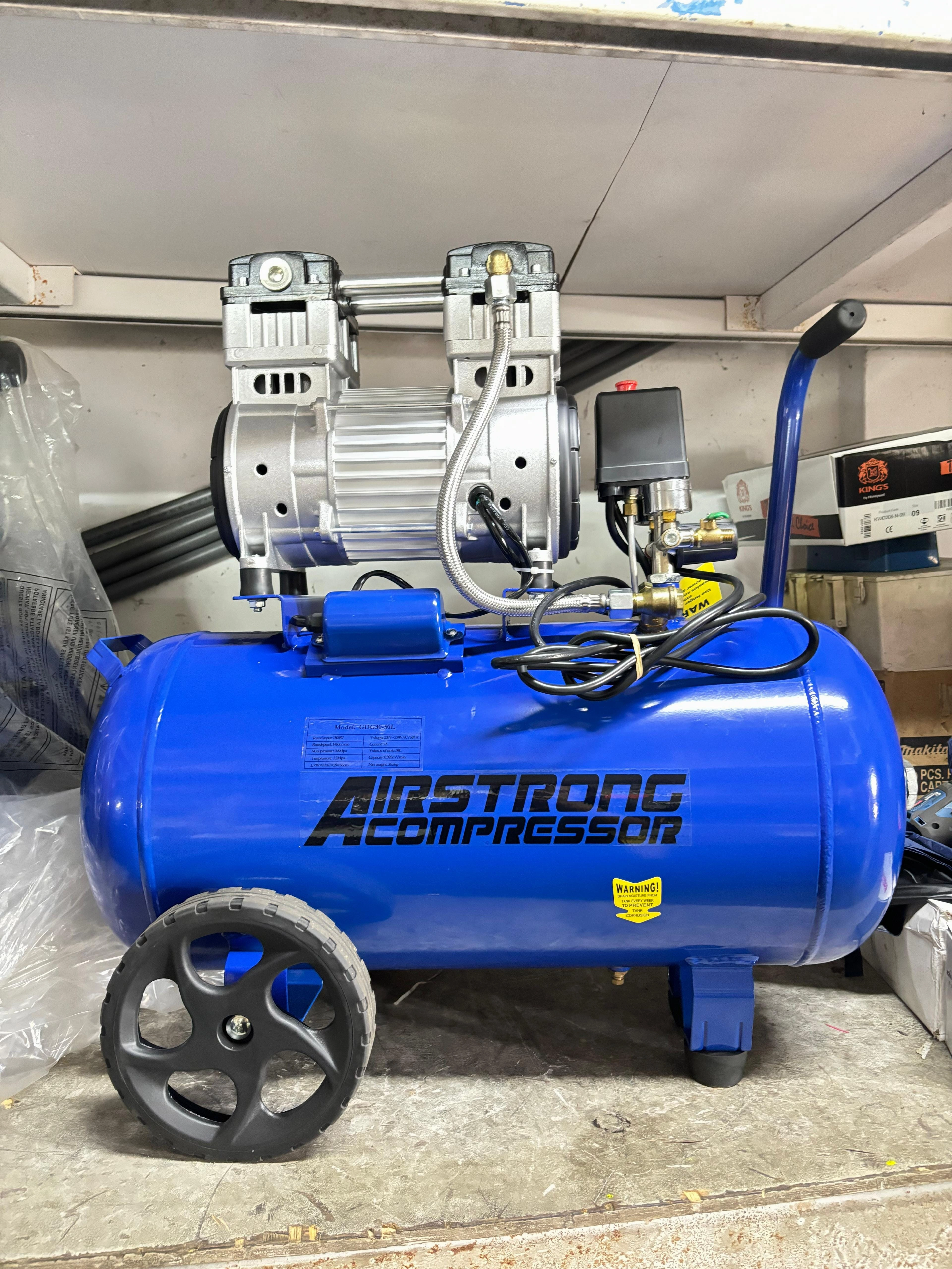 Airstrong 1500W 50L 240V Oil Free & Silent Air Compressor | Model : GDG30-50L