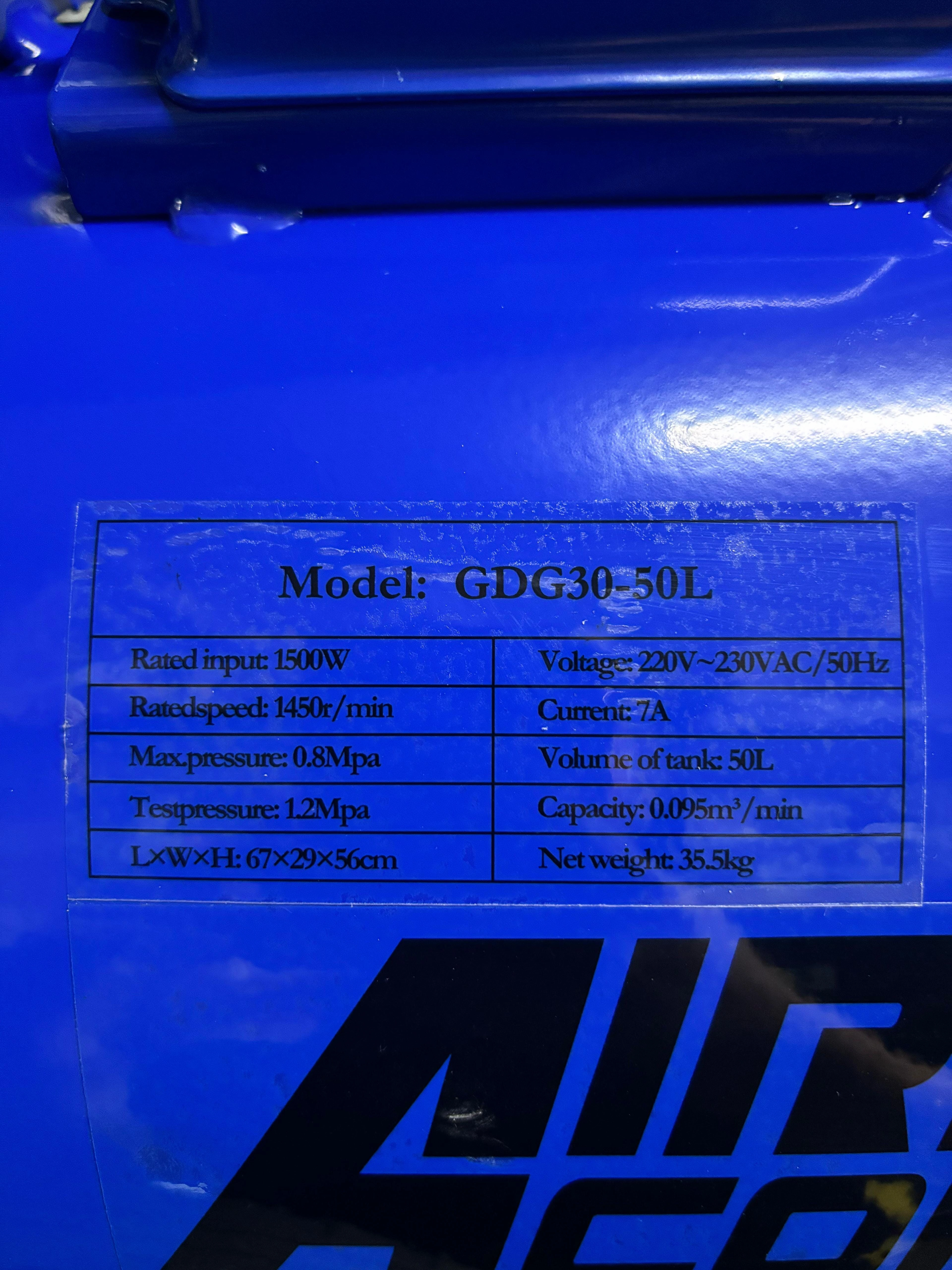 Airstrong 1500W 50L 240V Oil Free & Silent Air Compressor | Model : GDG30-50L