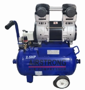 Airstrong 2.5Hp 8Bar 24L Oil Free & Silent Air Compressor | Model : GDG24-ASME