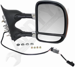 APDTY 144020 Telescopic Tow Mirror Right w/Heat