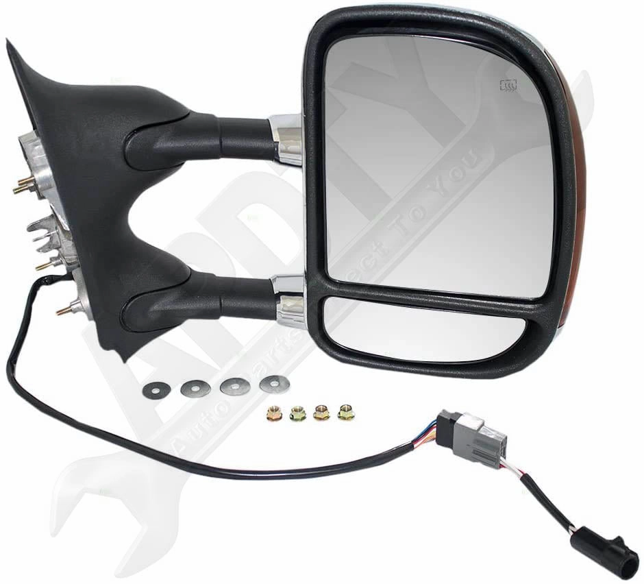 APDTY 144020 Telescopic Tow Mirror Right w/Heat