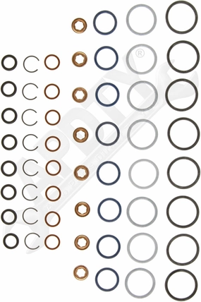 APDTY 172053 Fuel Injector Complete O-Ring Seal Rebuild Kit; 6.0L Power Stroke