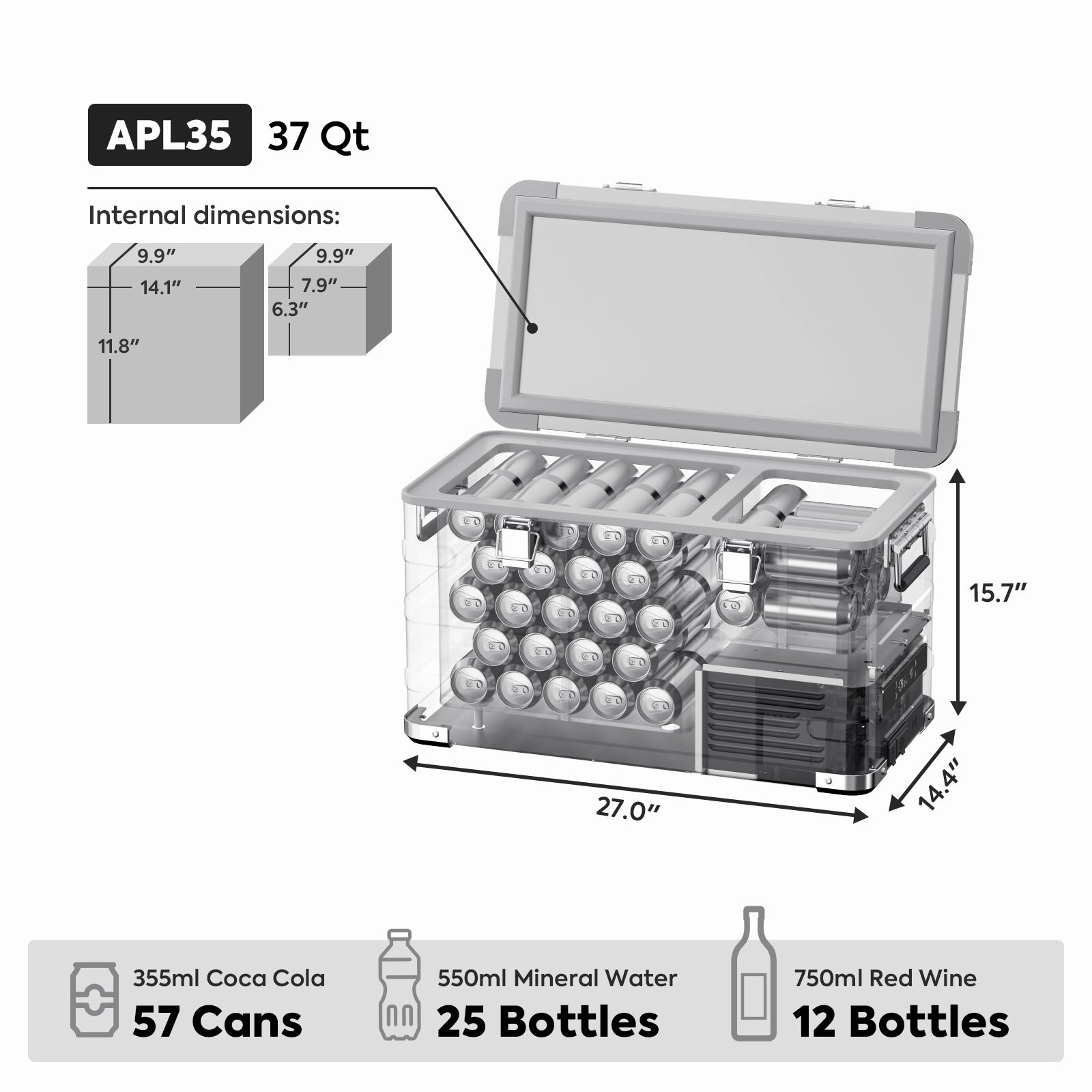 APL35 Ultra-light Dual Zone Aluminum Freezer with Cover | ICECO