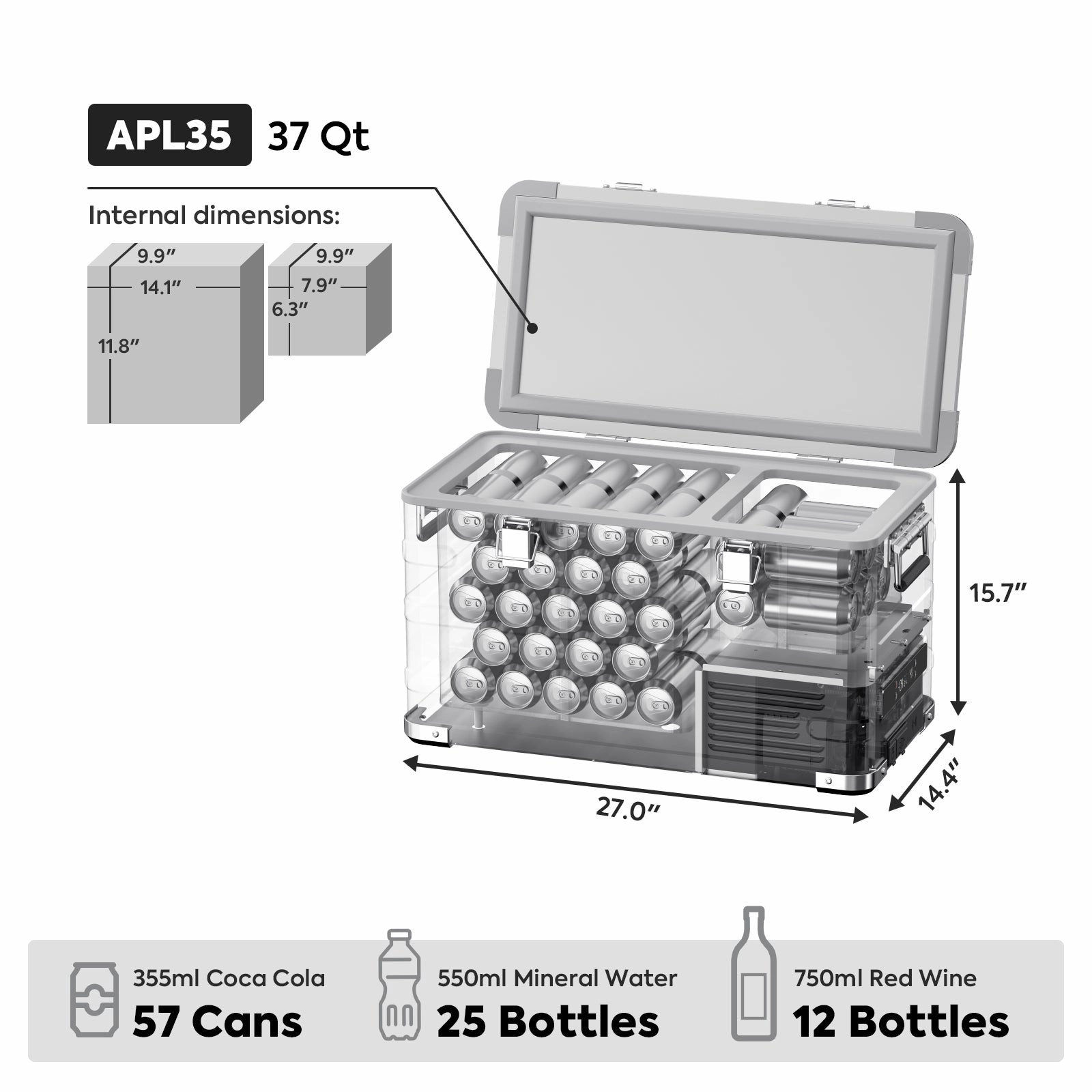 APL35 Ultra-light Dual Zone Aluminum Freezer with Slider | ICECO