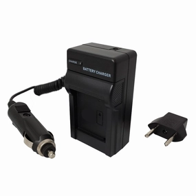 Batteries N Accessories BNA-WB-196 Digital Camera Battery Charger - Replacement for Casio BC-80L Charger, Compatible with Casio NP-80 Battery - 110/220V Fold-in Plug with Car & EU adapters