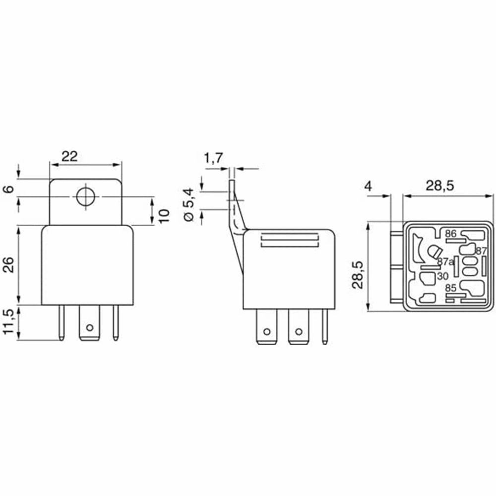 Bosch 0332209159 Changeover Mini Relays - 5 Pins, 12 V, 20/30 A (Superseded to 0986332053 relay)