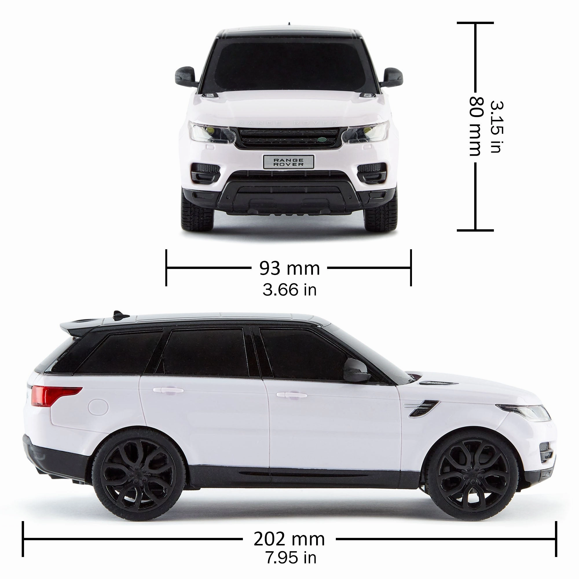 CMJ RC Cars Range Rover - White - 1:24 Scale, 2.4GHz Remote Control SUV with LED Headlights