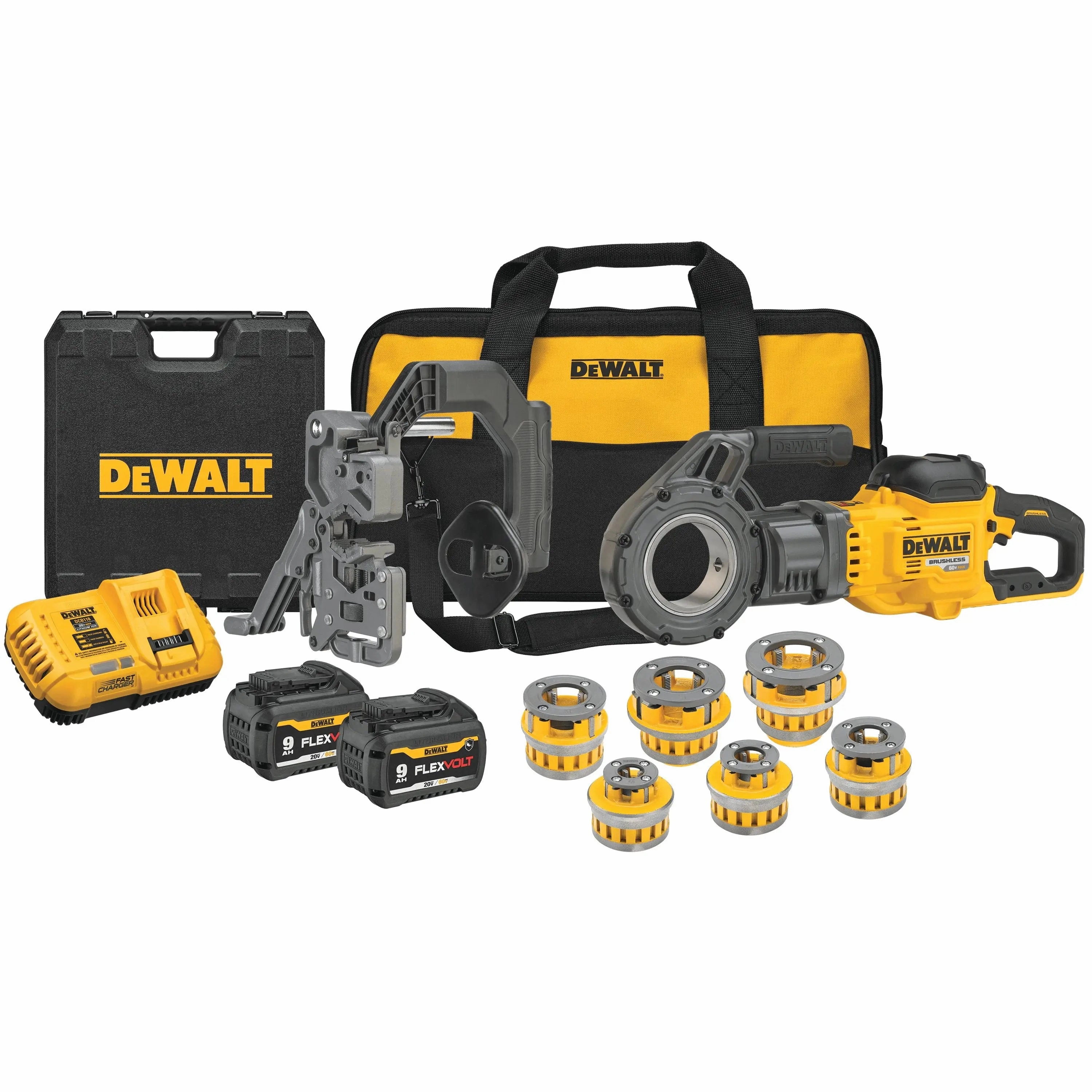 DEWALT DCE700X2K-Flexvolt 60V Max Cordless Pipe Threader Kit With Die Heads