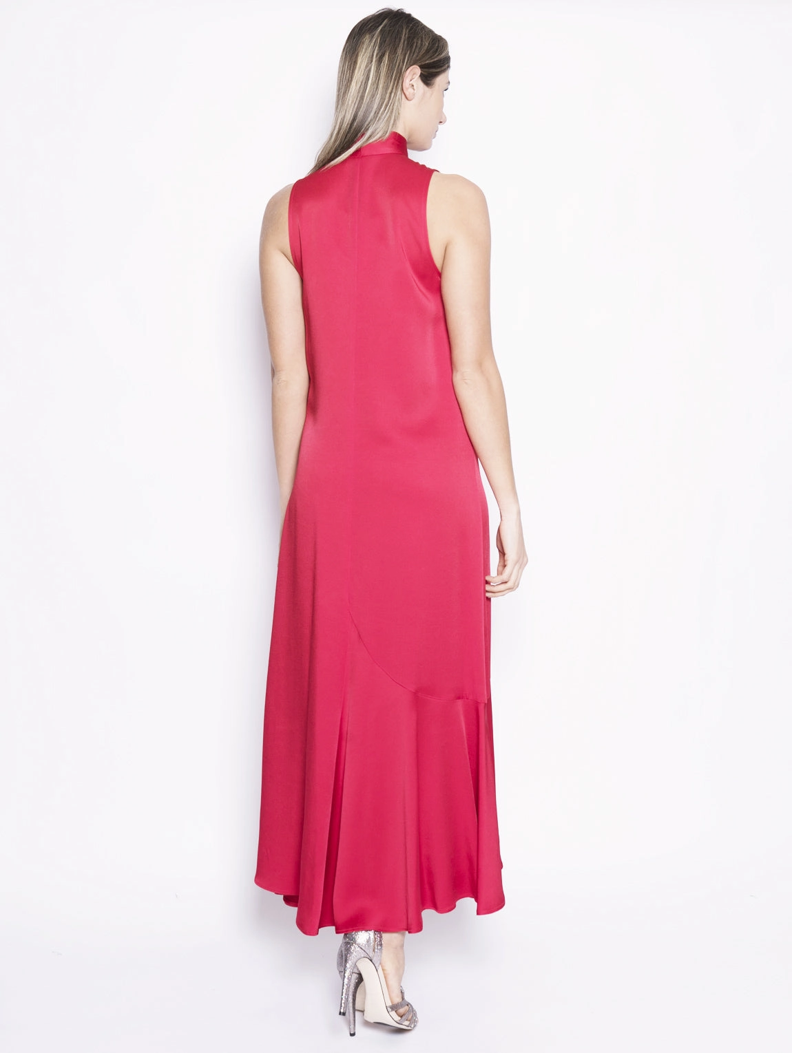 Dress in Cady Envers Satin Red