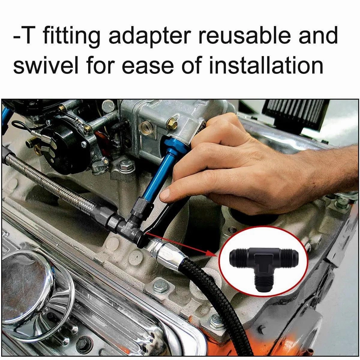 EVIL ENERGY 3/4/6/8/10/12AN Male Flare Tee Fitting Adapter T Union Fuel Hose Aluminum