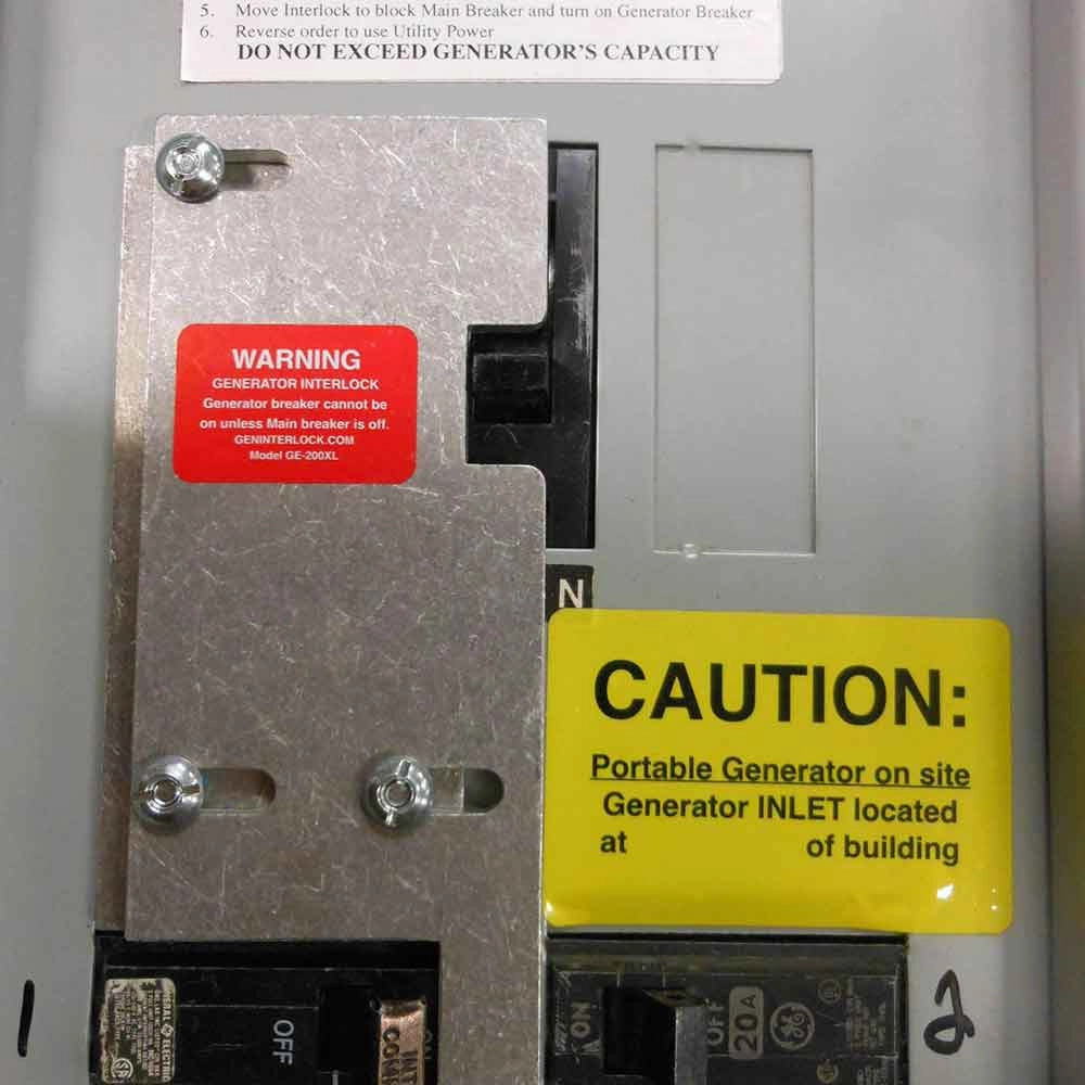 GenInterlock GE-200VL Generator Interlock Kit Breaker Panel 150/200 Amp Panels General Electric Vertical