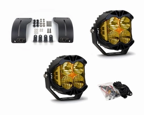 Jeep Wrangler JL | Gladiator JT 2018  A-Pillar Adjustable Light Bracket Kit w/Baja Designs Amber Lens LP4 Pro LED Driving/Combo PairVR-JEEP-915-297813