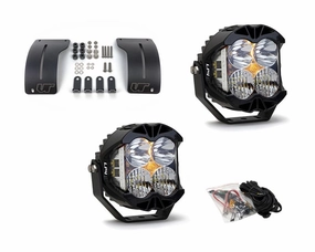 Jeep Wrangler JL | Gladiator JT 2018  A-Pillar Adjustable Light Bracket Kit w/Baja Designs Clear Lens LP4 Pro LED Driving/Combo Pair VR-JEEP-915-297803
