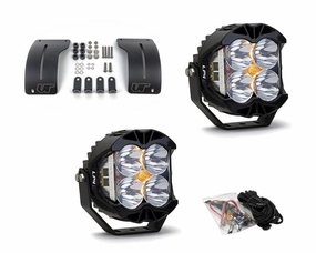 Jeep Wrangler JL | Gladiator JT 2018  A-Pillar Adjustable Light Bracket Kit w/Baja Designs Spot Clear Lens LP4 Pro LED Pair VR-JEEP-915-297801