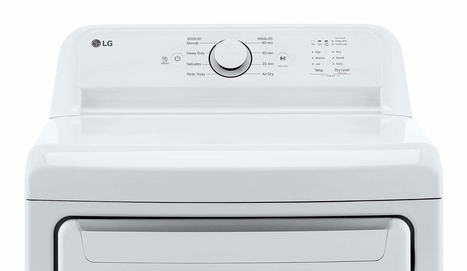 LG White Top Load Washer with Agitator and SlamProof® Glass Lid (4.8 Cu. Ft) & Dryer with Sensor Dry (7.3 Cu. Ft) - WT6105CW/DLE6100W