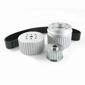 Long Water Pump Gilmer Style Pulley Kit Compatible with Chevy Small Block (SILVER)