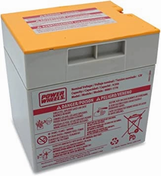 Power Wheels Battery, 12 Volt Gray with Orange Top