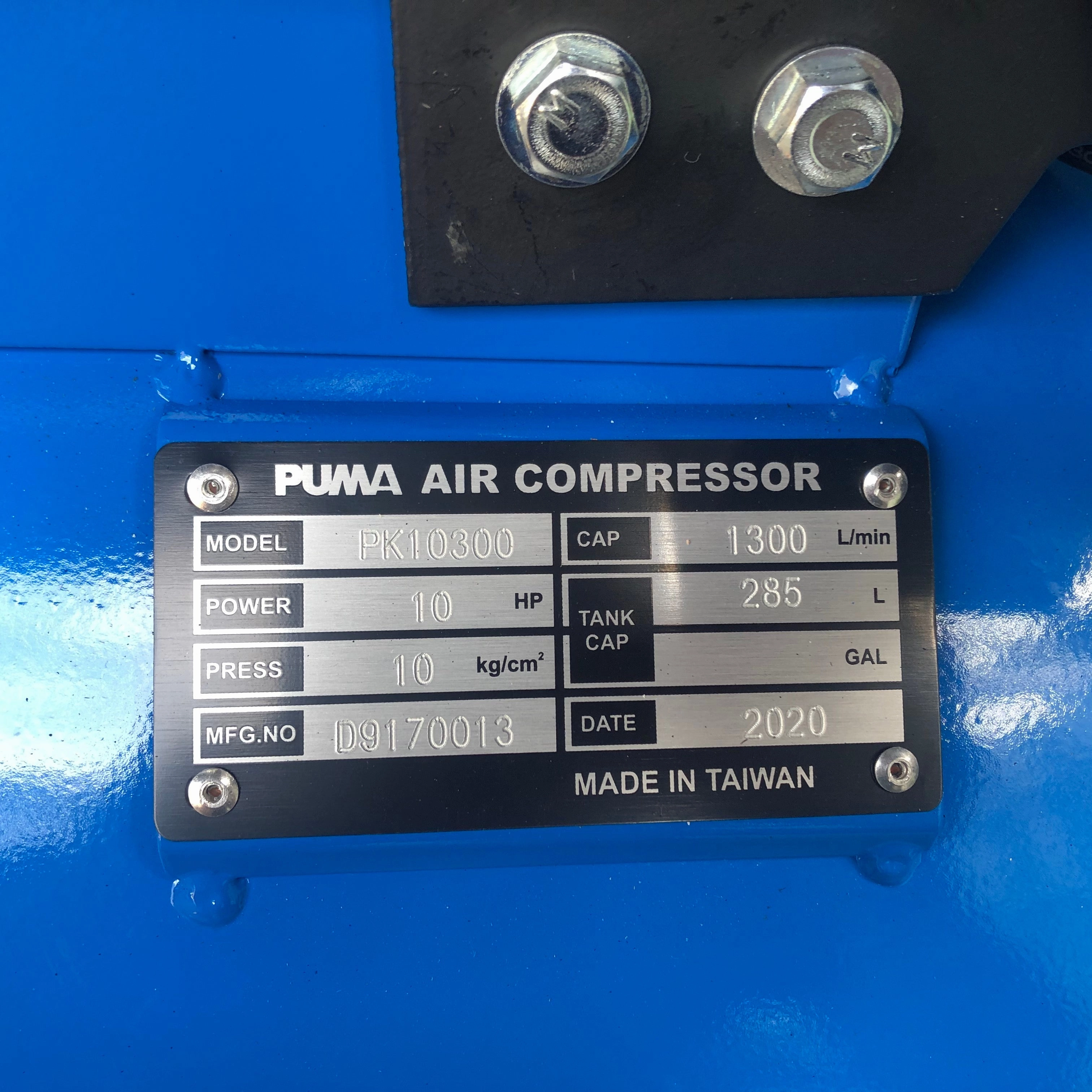 Puma 10Hp 285L 3 Phase 415V 50Hz Piston & Belt Air Compressor Ie3 #Pk10300 | Model : PUMA-PK10300