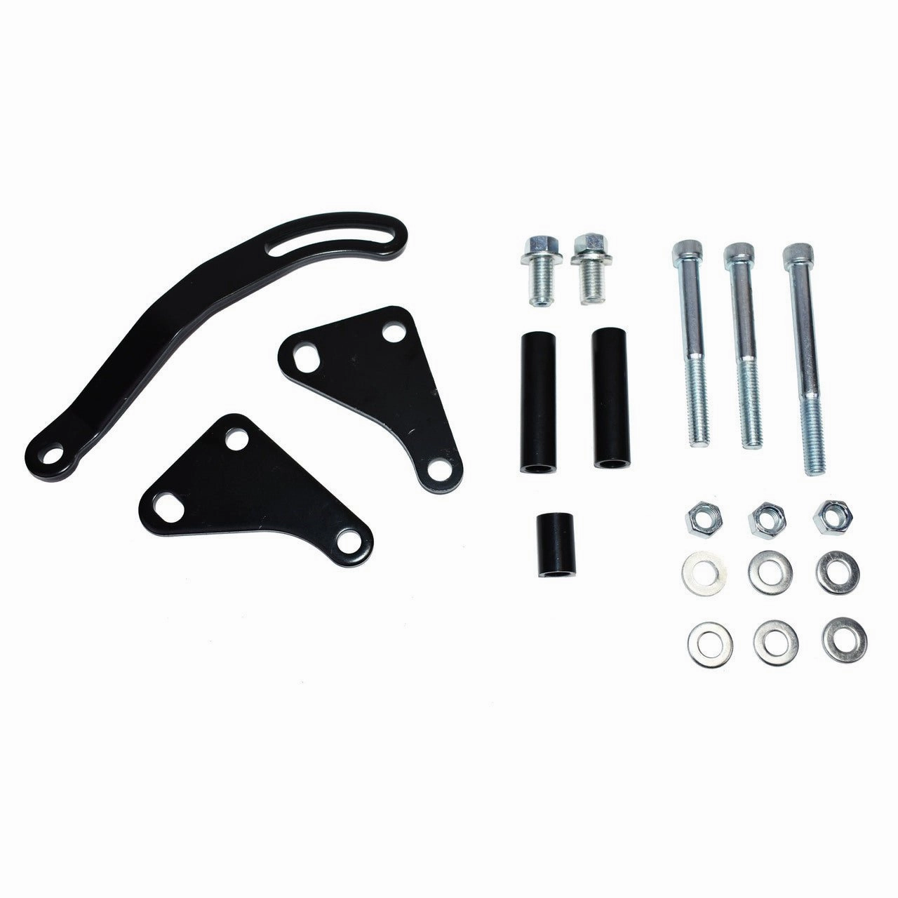 SBC Black Saginaw Power Steering Pump Mounting Bracket LWP SWP SB Chevy 327 350