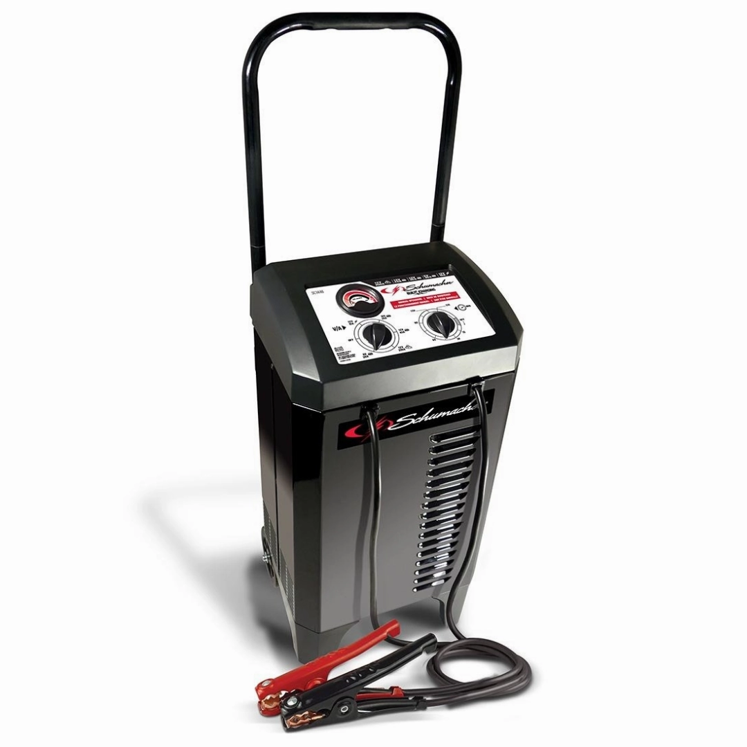 SC1446 Schumacher Wheeled Manual Battery Charger, 40/20/10-Amp, 6V/12V, with 250-Amp Engine Start