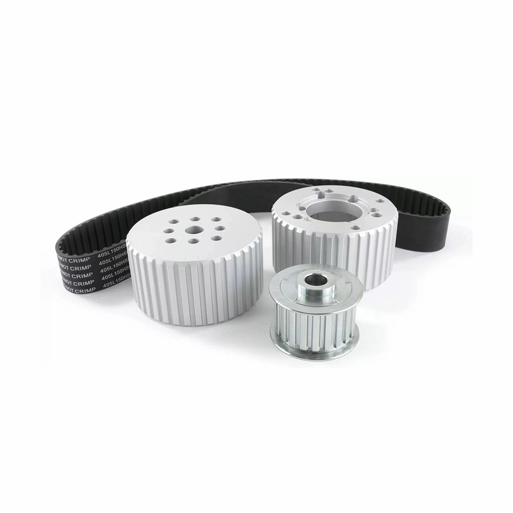 Short Water Pump Gilmer Style Pulley Kit Compatible with Chevy Small Block (SILVER)