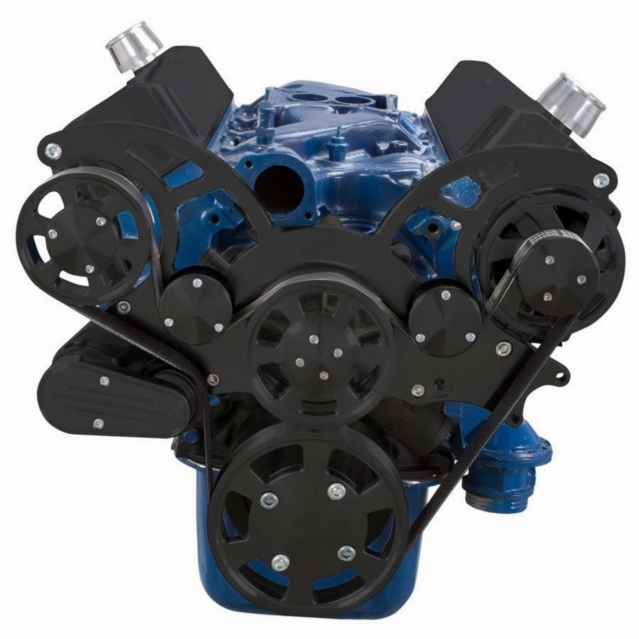 Small Block Ford SBF Serpentine Kit - with Black Alternator (BLACK)
