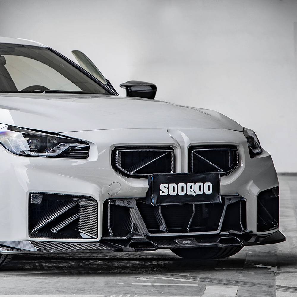 Sooqoo V Style Pre Pregged Dry Carbon Fiber Front Grille for BMW M2 G87 2023 