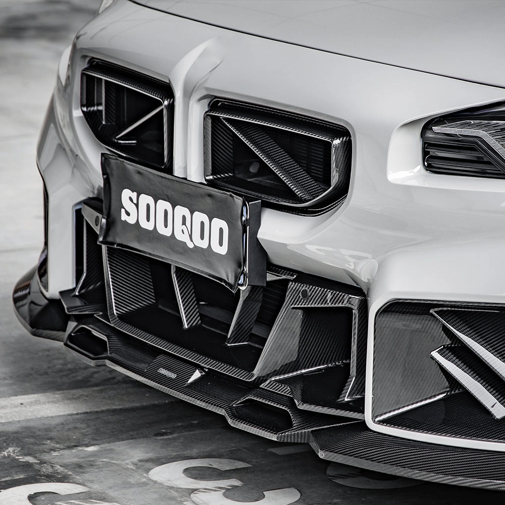 Sooqoo V Style Pre Pregged Dry Carbon Fiber Front Grille for BMW M2 G87 2023 