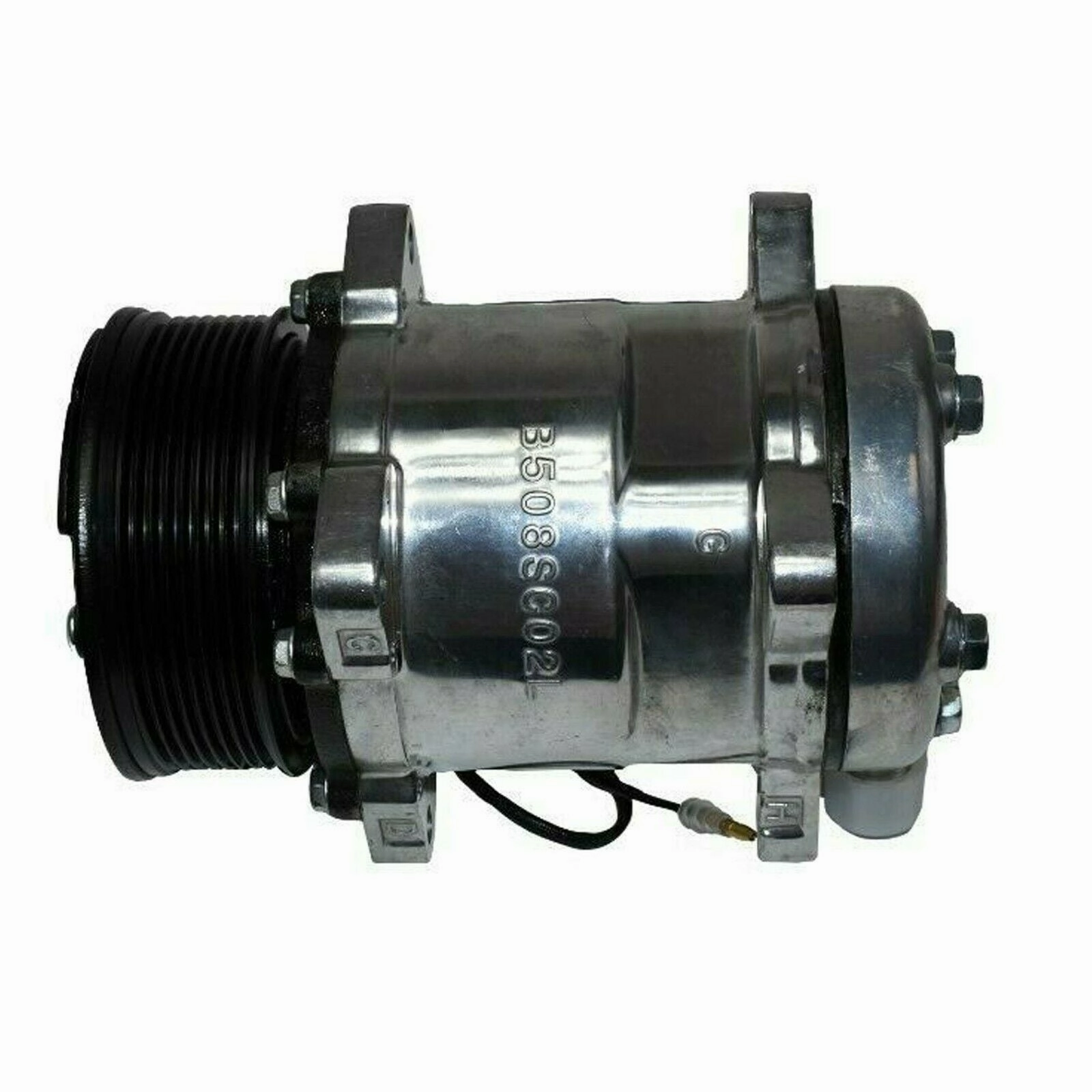 Style Compressor SD-508 W-7 Groove Serpentine Belt Pulley SD5H14 Chrome
