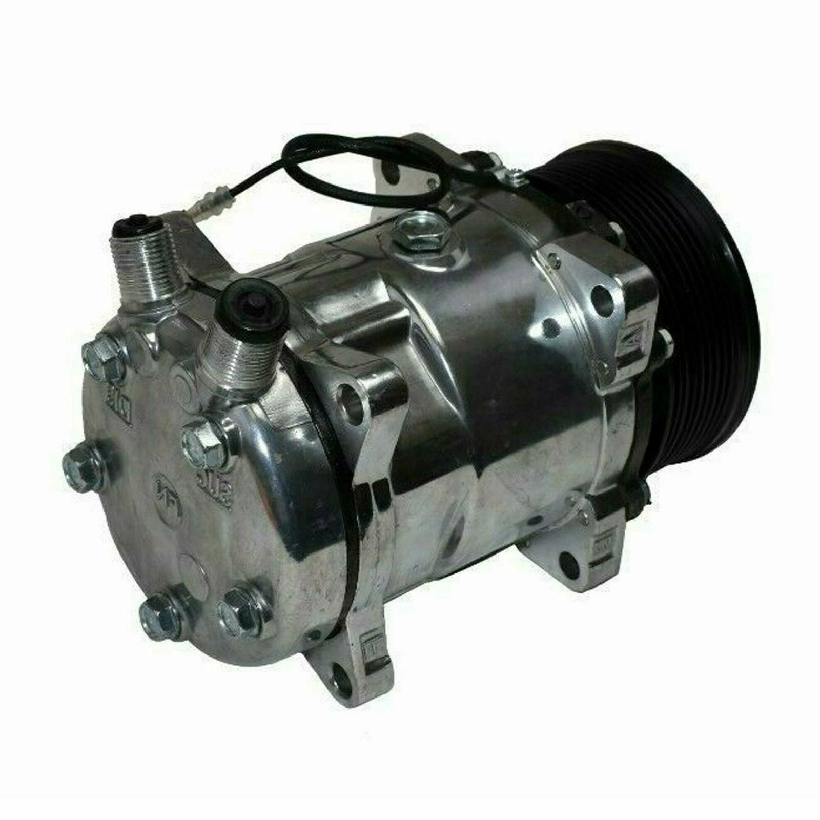 Style Compressor SD-508 W-7 Groove Serpentine Belt Pulley SD5H14 Chrome