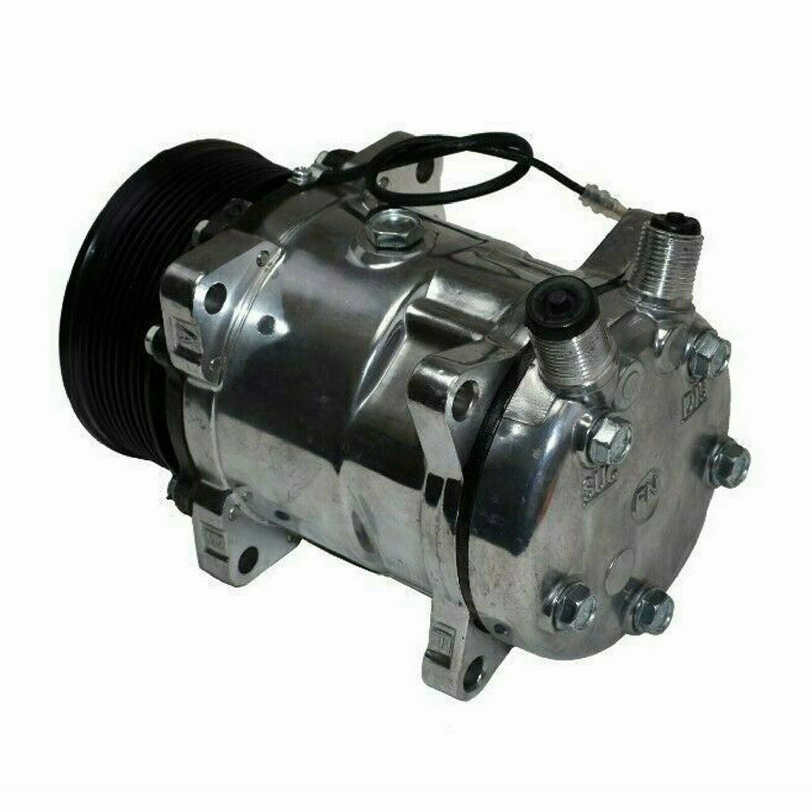 Style Compressor SD-508 W-7 Groove Serpentine Belt Pulley SD5H14 Chrome