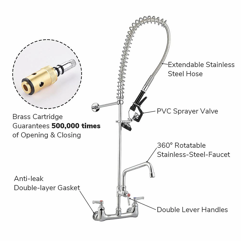 TheLAShop Commercial Pre-Rinse Faucet with Sprayer Wall Mount