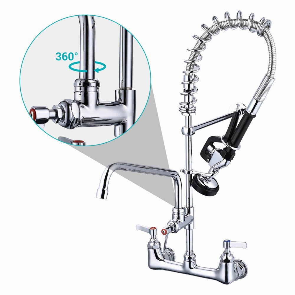 TheLAShop Commercial Pre-Rinse Faucet with Sprayer Wall Mount