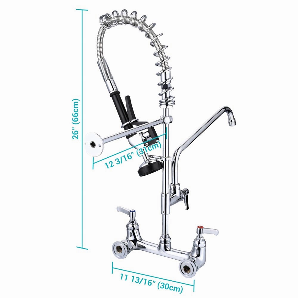 TheLAShop Commercial Pre-Rinse Faucet with Sprayer Wall Mount