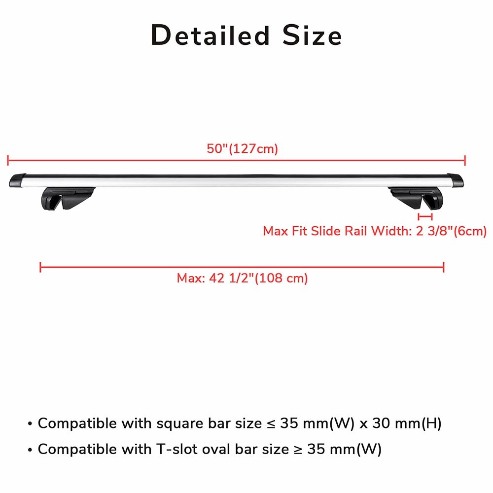 TheLAShop Universal 48" Car Top Luggage Cross Bar Roof Rack Cargo